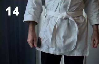 Tie karate belt step 14